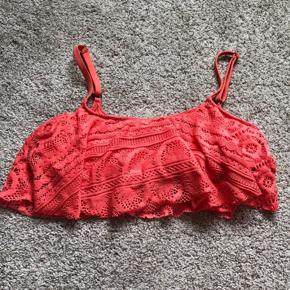 Coral lace Kenneth Cole Swimsuit bikini top